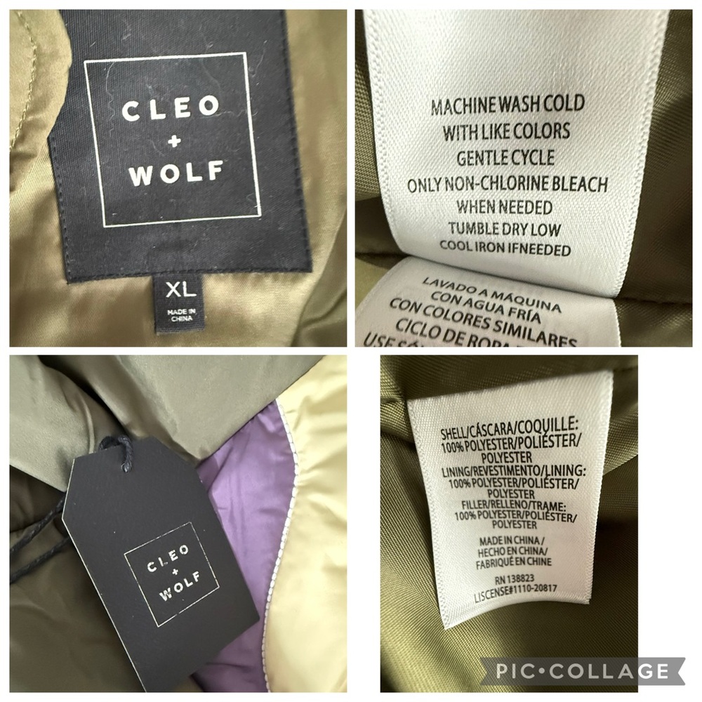 Cleo + Wolf Women's Rising Sun Color Block Puffer Jacket Mountain Boho Size XL - Picture 6 of 8